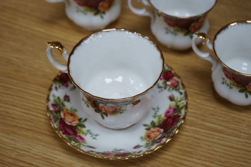 A Royal Albert old country roses part coffee set. Condition - good